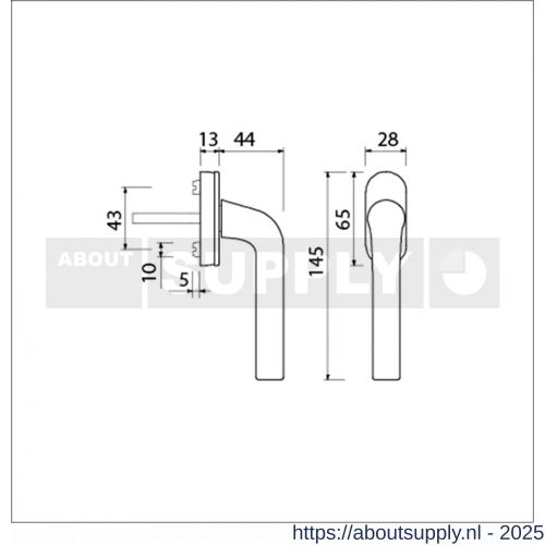 Ami 820 draai-kiep raamgreep 7x35 mm wit RAL 9016 ovaal - S10901747 - afbeelding 1
