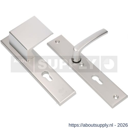 Ami VHB 251/50-90/80 veiligheidsvoordeur-duwerlangschildgarnituur SKG*** VHB 251/50 deurduwer 90/80 rechts profielcilinder PC 55 en deurkruk 332 F2 deurdikte 38-42 mm M M - S10901000 - afbeelding 1