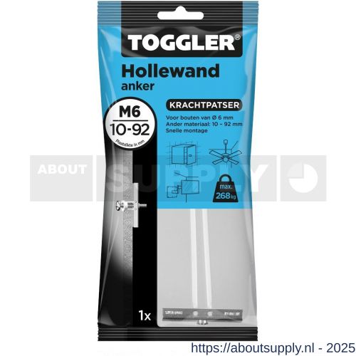 Toggler M6-1 hollewandanker M6 zak 1 stuks plaatdikte 10-92 mm - S32650039 - afbeelding 1