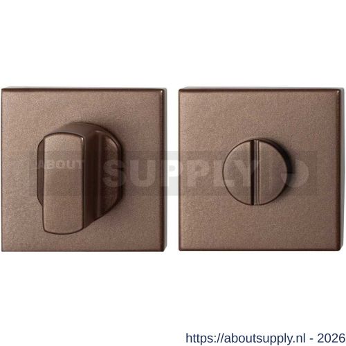 GPF Bouwbeslag Anastasius GPF1102.A2.0910 toiletgarnituur vierkant 50x50x8 mm stift 8 mm grote knop Bronze blend - S21011397 - afbeelding 1
