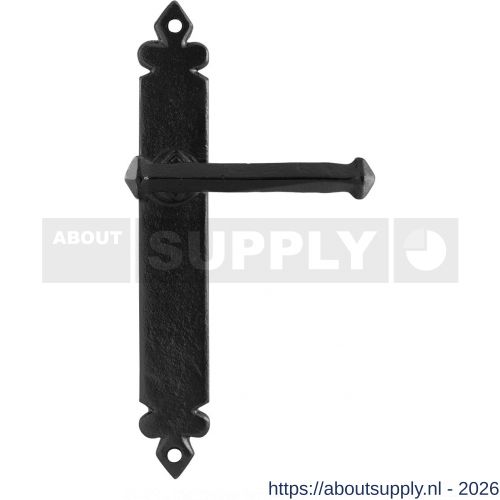 Kirkpatrick KP6050L BB72 deurkruk gatdeel op schild 270x40 mm BB72 linkswijzend smeedijzer zwart - S21006030 - afbeelding 1