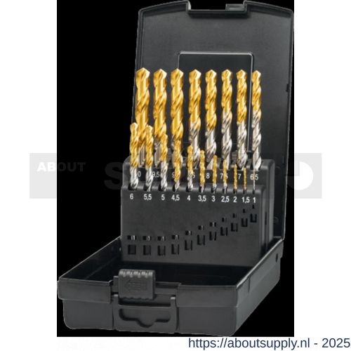 Phantom 19.138 HSS set spiraalboren DIN 338 TiN-tip met drievlaks schacht (handgebruik) 11.441 1-10x0‚5 mm - S40526370 - afbeelding 1