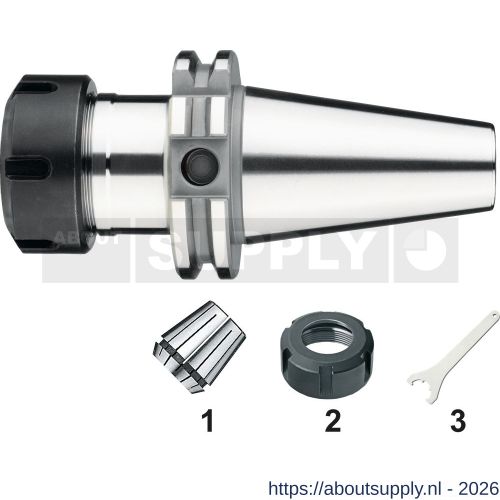 Phantom 82.514 DIN 6499-C ER spantanghouder SK volgens DIN 69871 SK40 ER25 L100 mm - S40503078 - afbeelding 1