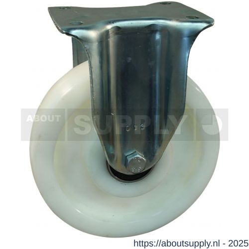 Protempo serie 33-14 bok transportwiel plaatbevestiging stalen gaffel naturel PA (of PP) 200 mm kogellager - S20911398 - afbeelding 1