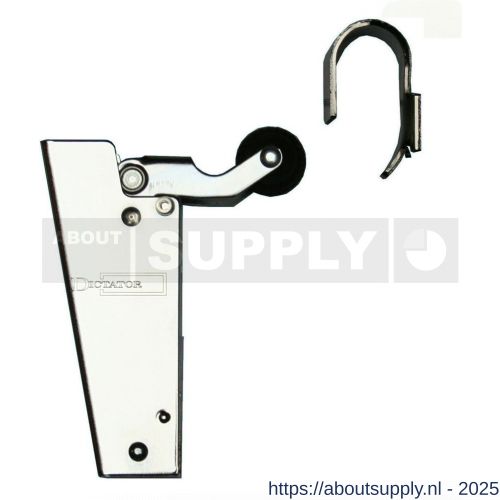 Dictator deuropvanger hydraulisch 1600 chroom haak 1011 50 N cilinder regelbaar - S10100090 - afbeelding 1