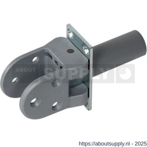 Hawgood deurveerscharnier 40K bevestigingsplaat verzinkt deurdikte 35 mm met vaststelling schoen kunststof grijs - S10100279 - afbeelding 1