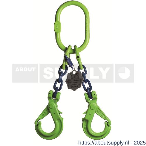 Deltalock Grade 100 hijsketting 2-sprong 8 mm x 3 m veiligheidshaak WLL gebaseerd op 0-45 graden - S53100585 - afbeelding 1