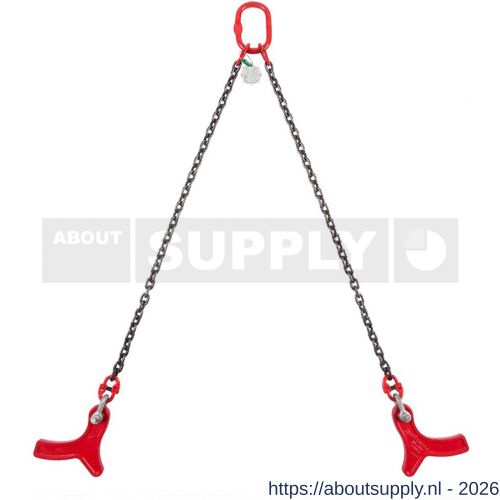 Deltalock Grade 80 hijsketting 2-sprong 8 mm x 0,8 m stelconplaathaak WLL gebaseerd op 0-45 graden - S53100307 - afbeelding 1